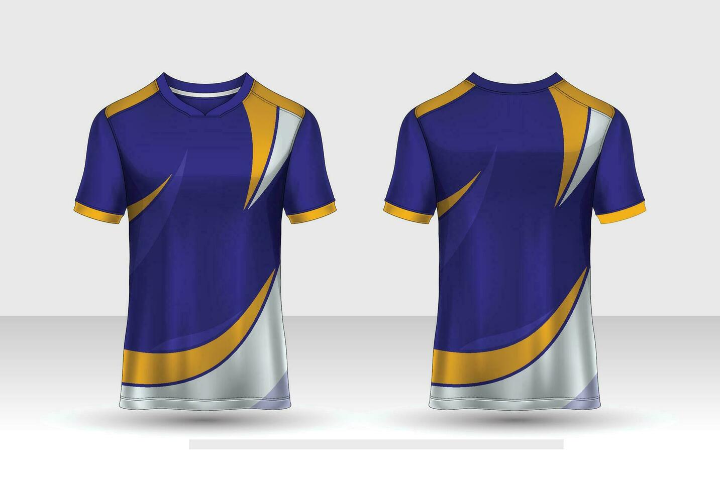 T-Shirt Sport Jersey Design Vorlage mit geometrisch Linie Hintergrund. Sport Uniform im Vorderseite Sicht. Hemd spotten oben zum Sport Verein. Vektor Illustration