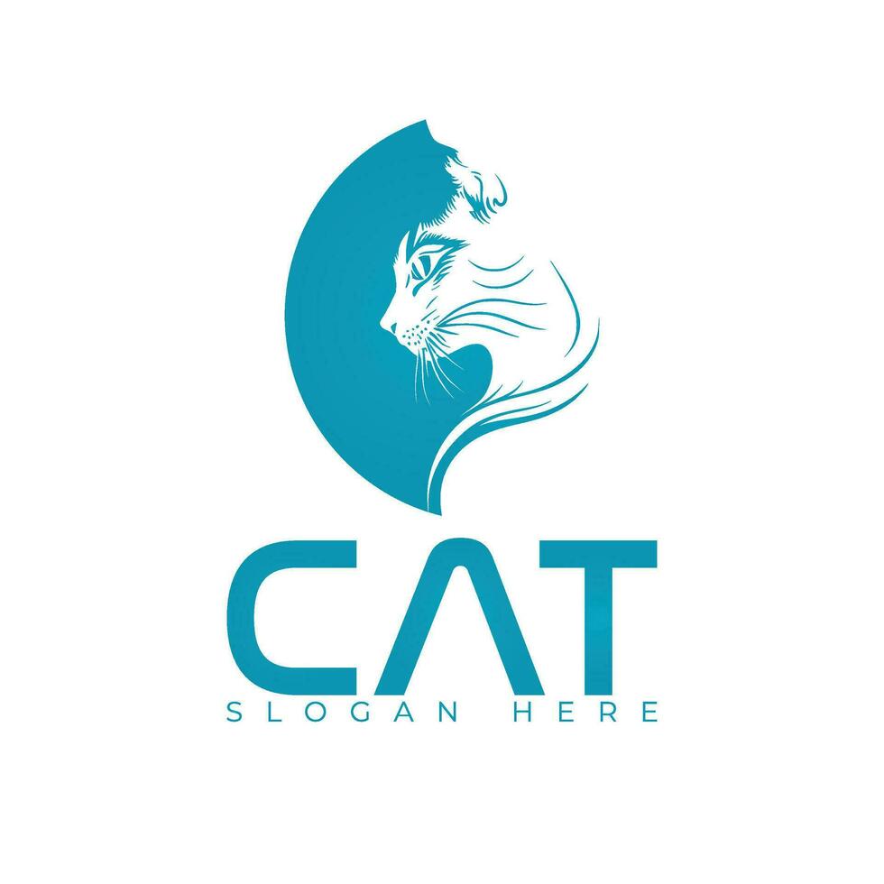 katt logotyp design vektor illustration, katt ikon design, sällskapsdjur vård vektor mall