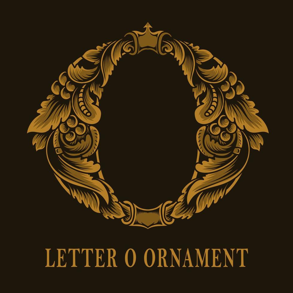 letter o logo vintage prydnadsstil vektor