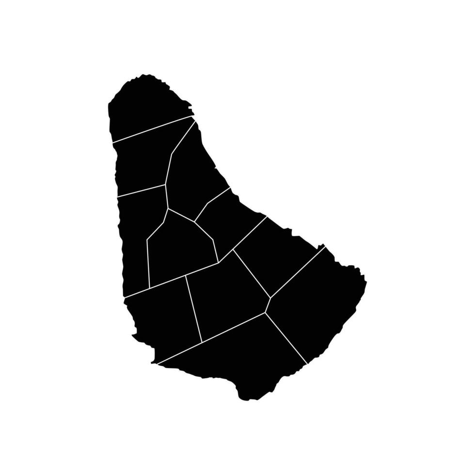 Karte von Barbados hochauflösend Vektor Silhouette und Gliederung Grafik