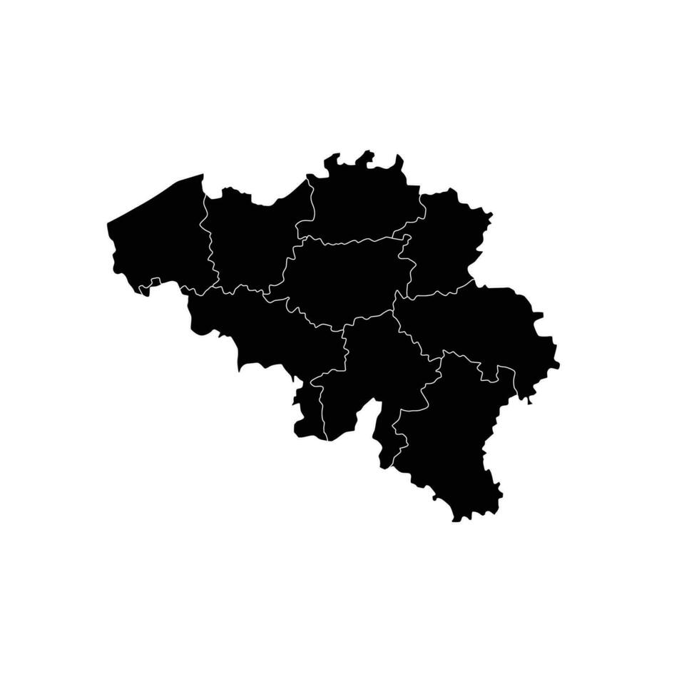 Karte von Belgien hochauflösend Vektor Silhouette und Gliederung Grafik