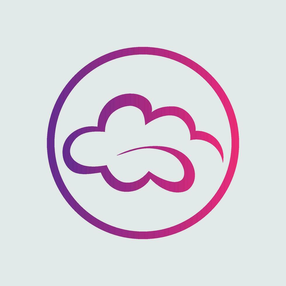 Wolke Gradient Logo. Wolke und Pfeil Konzept. branding zum Start hoch, Agentur, Apps, Software, Datenbank, Gastgeber, rechnen, Server, usw. Prämie Vektor Logo Vorlage Design