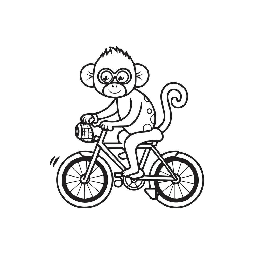 Tier Gliederung zum Affe auf Fahrrad Vektor