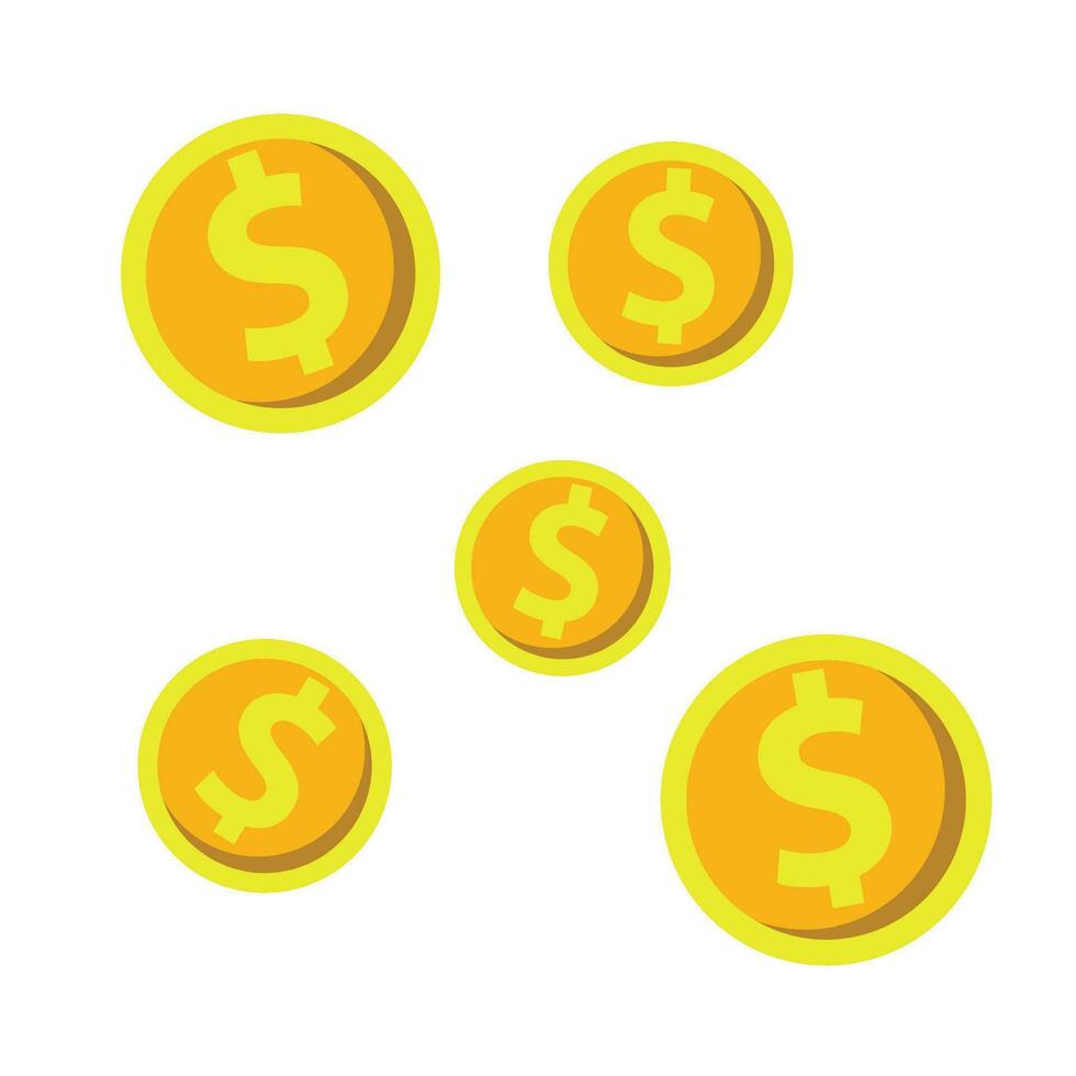 mynt pengar ClipArt platt ikon vektor