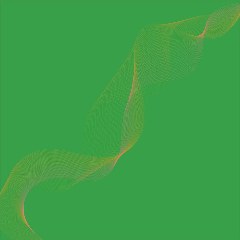 modern einfach abstrakt Rot, Gelb Farbe wellig Luft Linie Muster Kunst auf Grün Farbe Hintergrund vektor