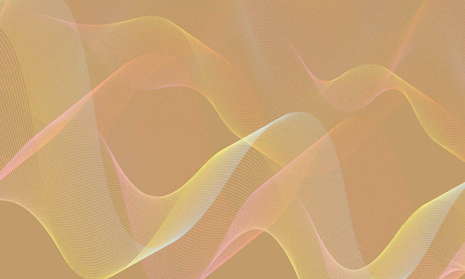 einfach abstrakt Gelb, Rosa, Himmel Farbe wellig Luft Linie Muster Kunst Arbeit auf braun Farbe Hintergrund vektor