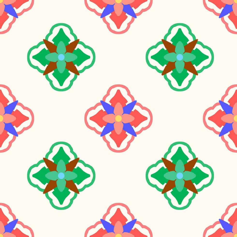nahtlos geometrisch Muster Hintergrund. rot und Grün Farbe vektor