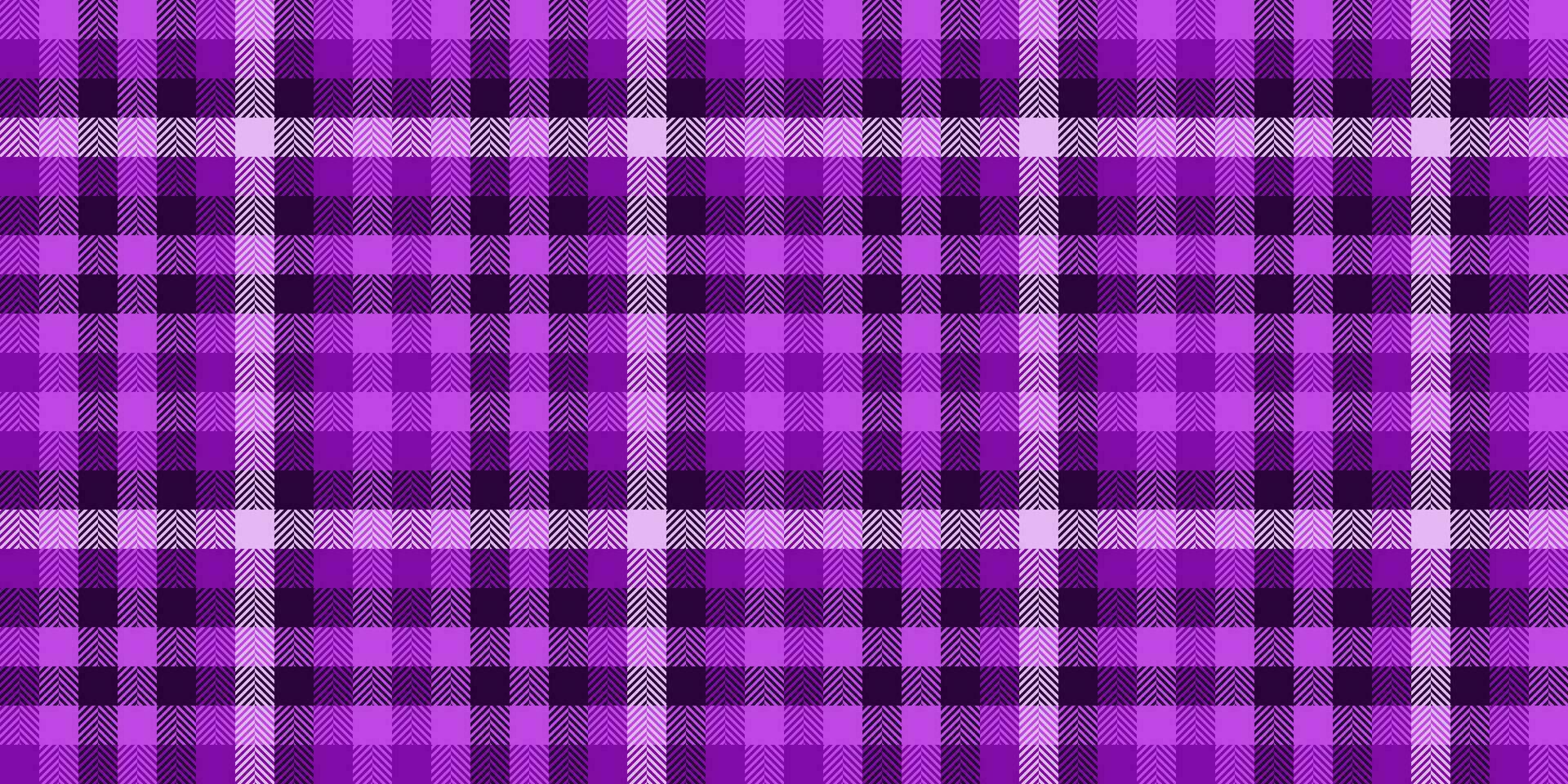 linear prüfen Textur Vektor, ruhig Plaid Tartan Textil. Bildschirm Stoff nahtlos Hintergrund Muster im lila und dunkel Farben. vektor