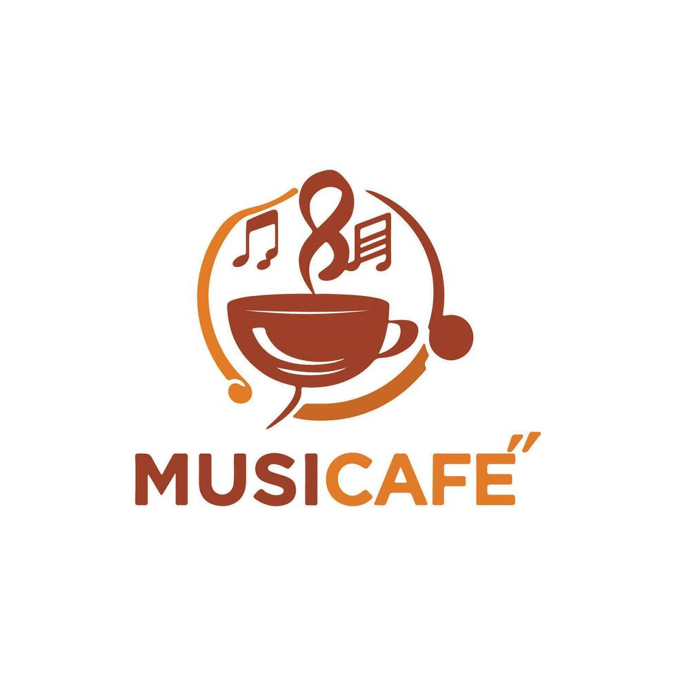 visuellt övertygande logotyp för en musik tema Kafé som heter musi Kafé vektor