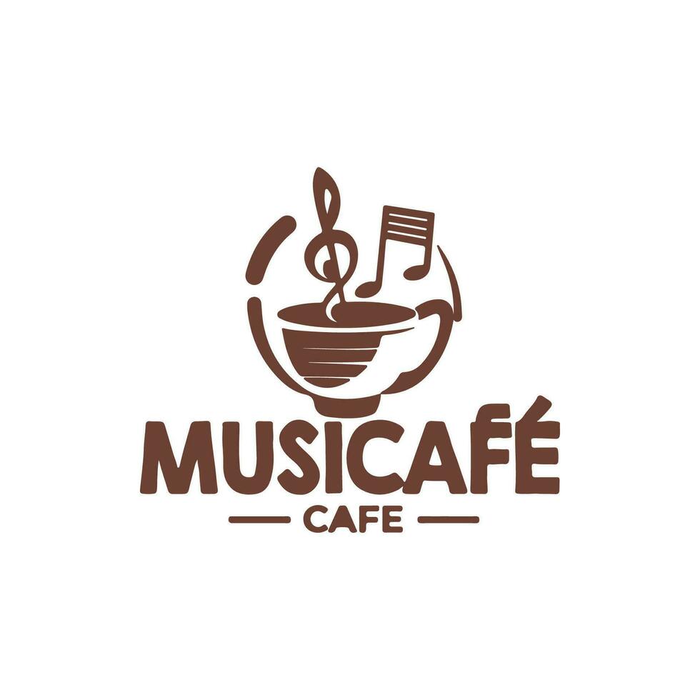 visuellt övertygande logotyp för en musik tema Kafé som heter musi Kafé vektor