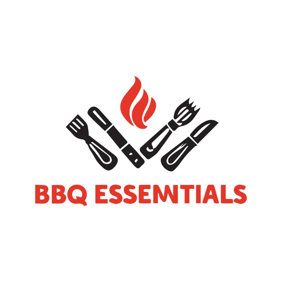 grill n spänning logotyp med bbq väsentliga vektor