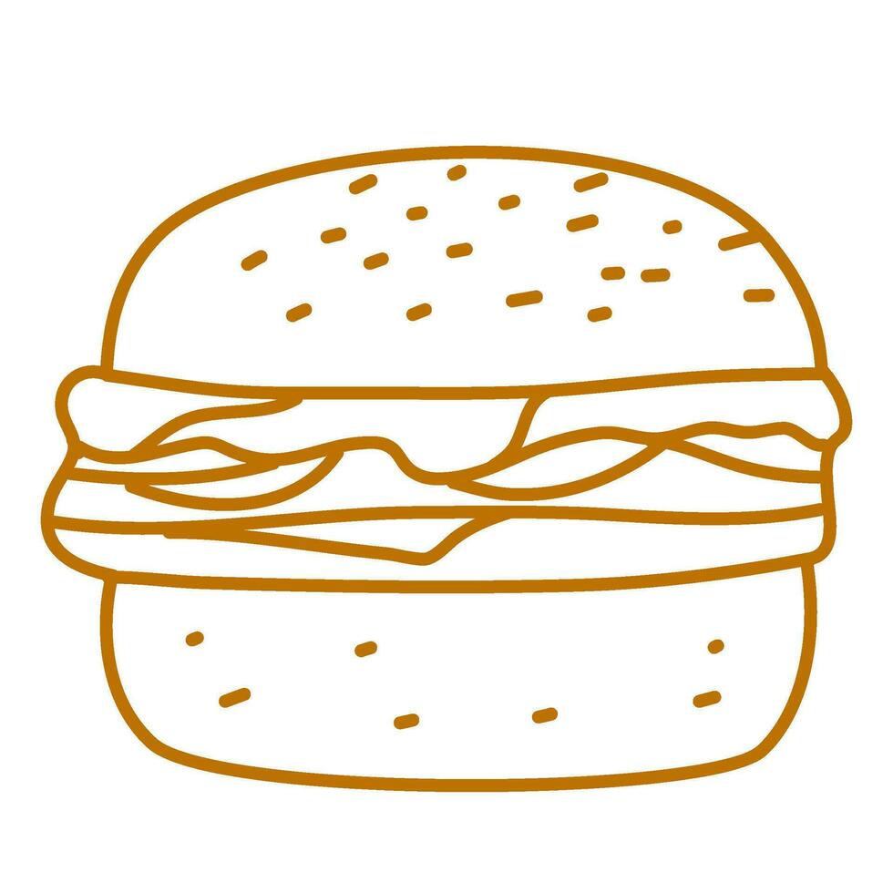 Hamburger Gekritzel. Burger Gekritzel. Hand gezeichnet von Burger. Gekritzel von Hamburger. schnell Essen Gekritzel Element. vektor