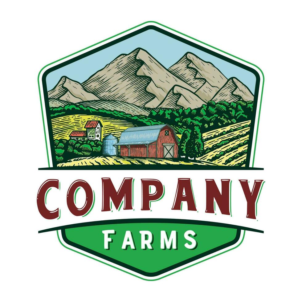 lantbruk och organisk bruka logotyp emblem vektor