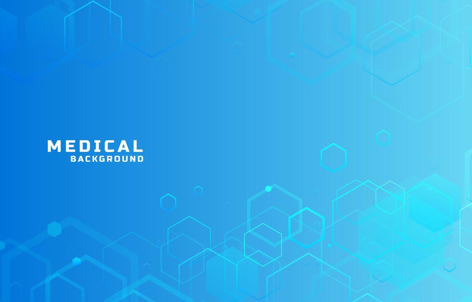 blaues sechseckiges Hintergrunddesign für Medizin und Gesundheitswesen vektor