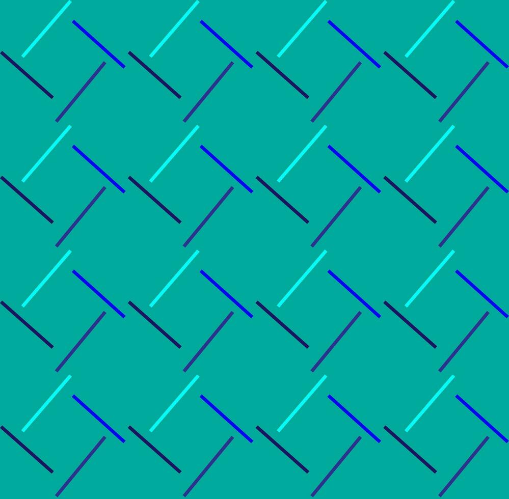 sömlös vektor geometrisk textur i de form av flerfärgad rader och kvadrater på en blå bakgrund