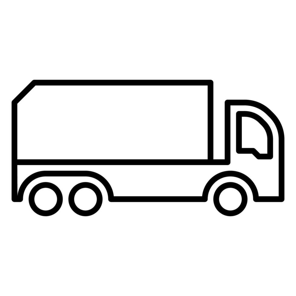 lastbil ikon eller logotyp illustration översikt svart stil vektor