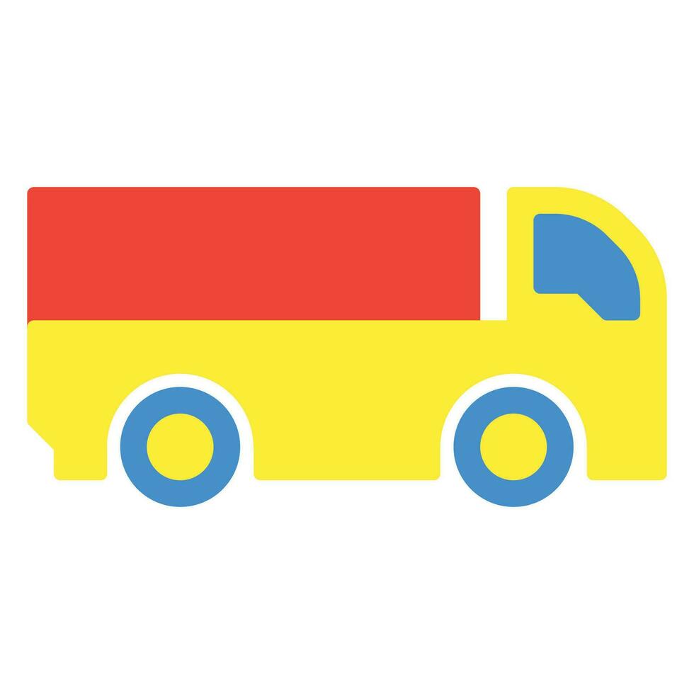 lastbil ikon eller logotyp illustration platt Färg stil vektor