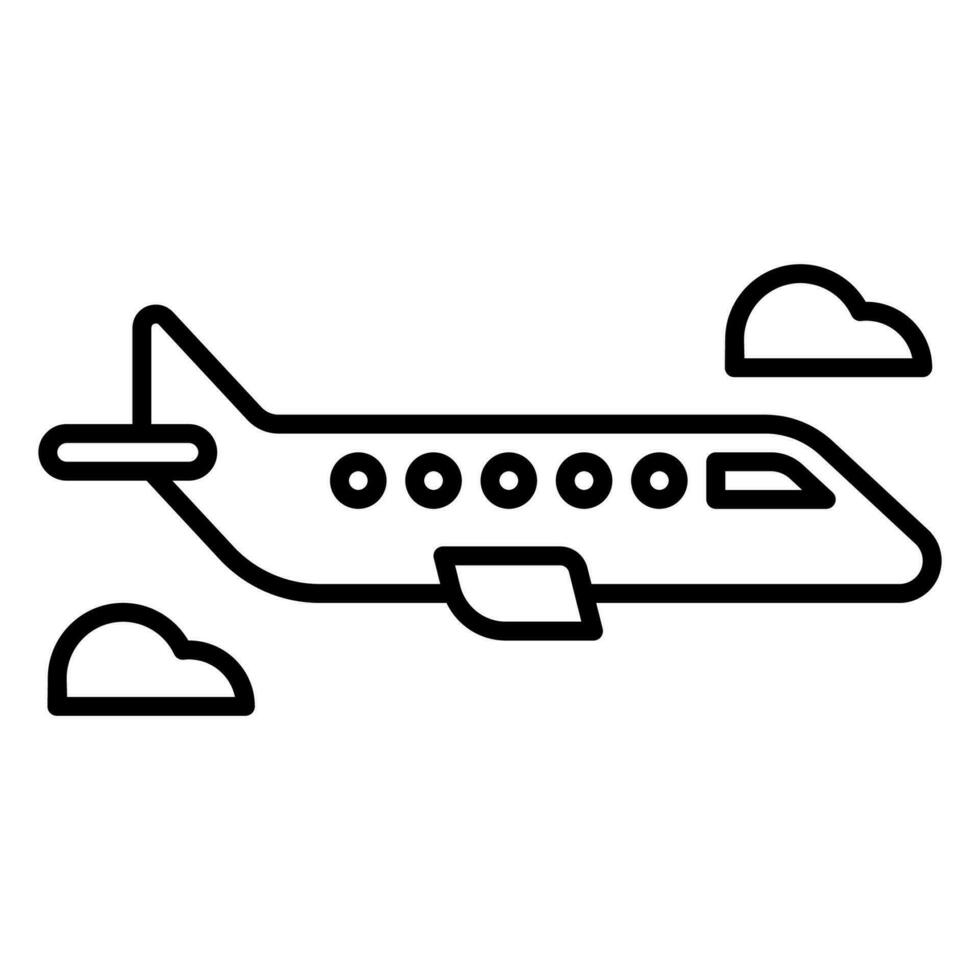 Flugzeug Symbol oder Logo Illustration Gliederung schwarz Stil vektor