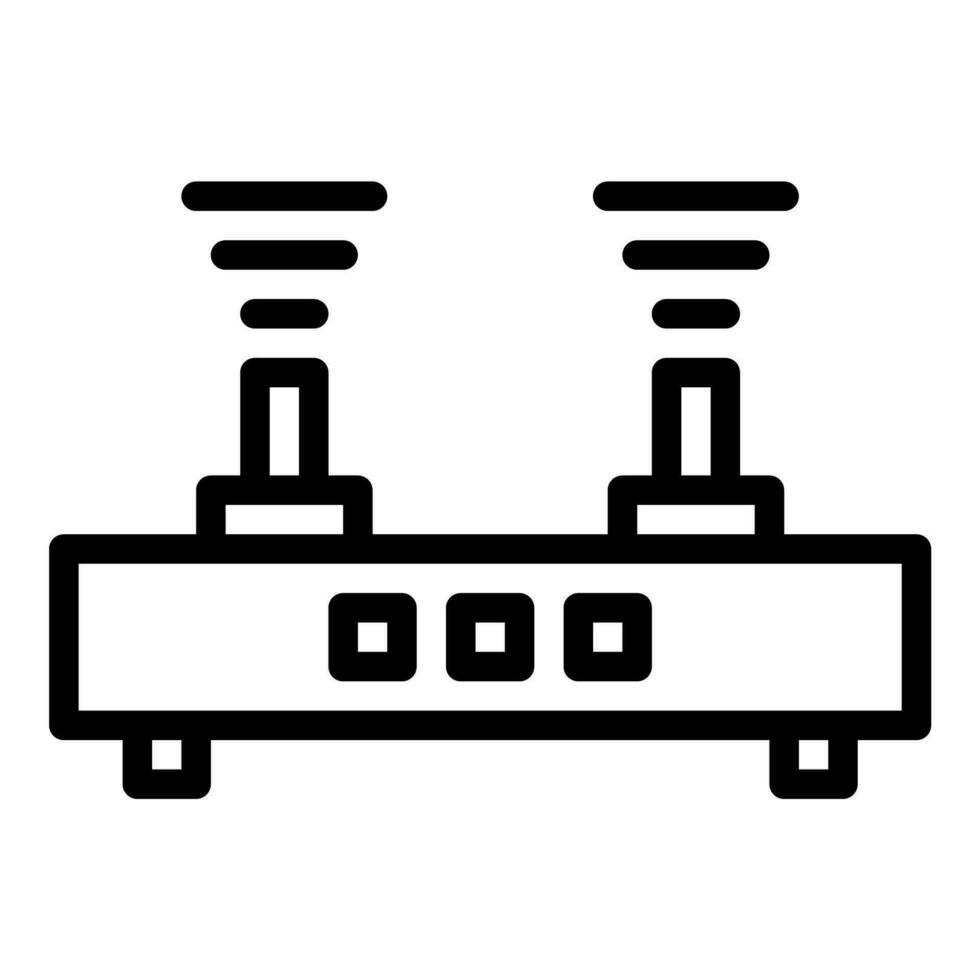 Router W-lan Symbol oder Logo Illustration Gliederung schwarz Stil vektor