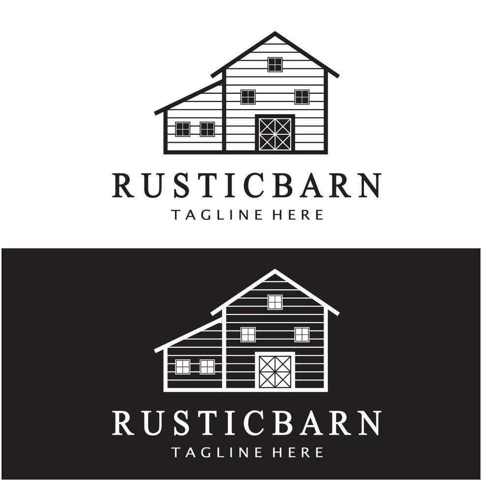 Jahrgang organisch Bauernhaus oder Scheune, Lager, rustikal Scheune und Tier Bauernhaus Logo Design. vektor