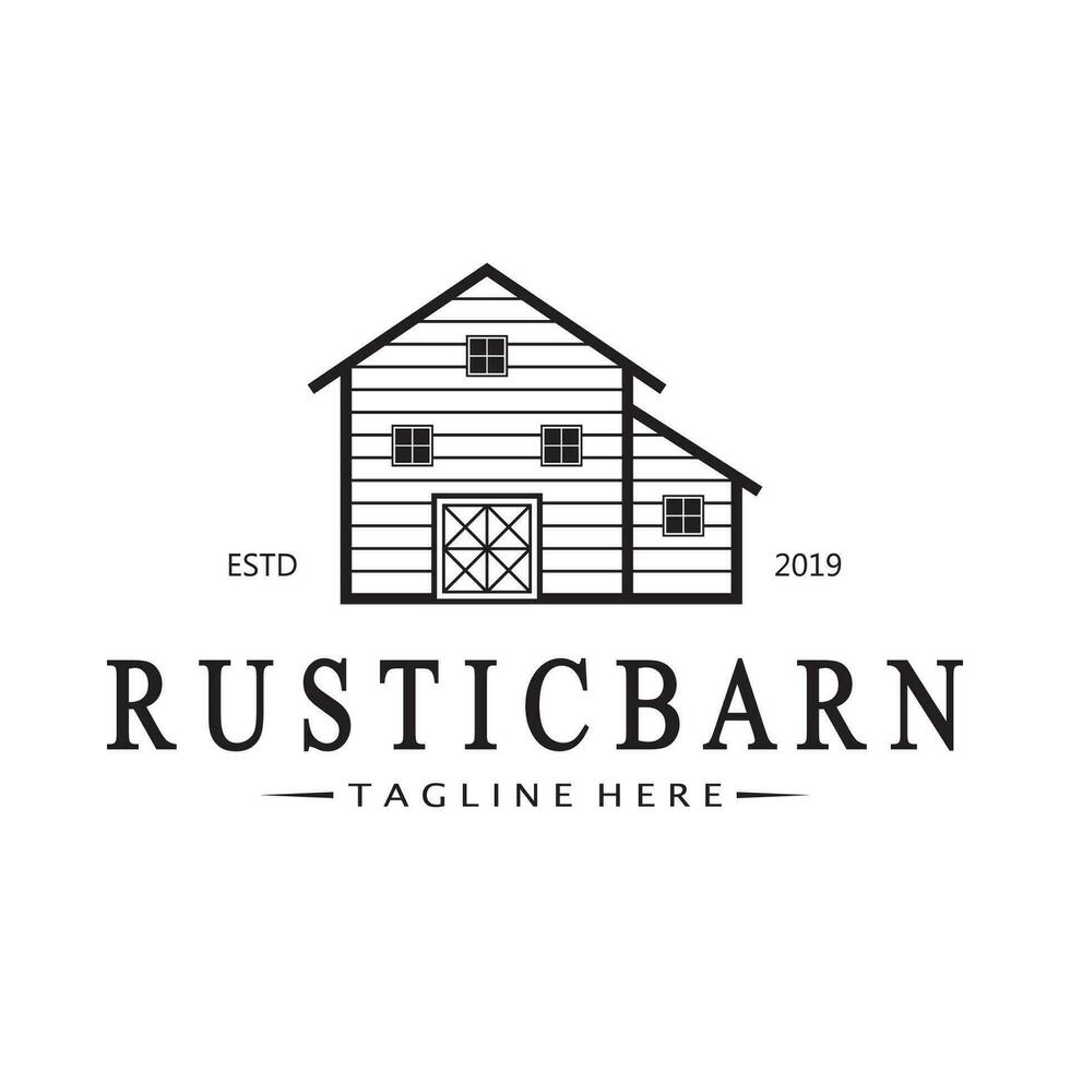 Jahrgang organisch Bauernhaus oder Scheune, Lager, rustikal Scheune und Tier Bauernhaus Logo Design. vektor