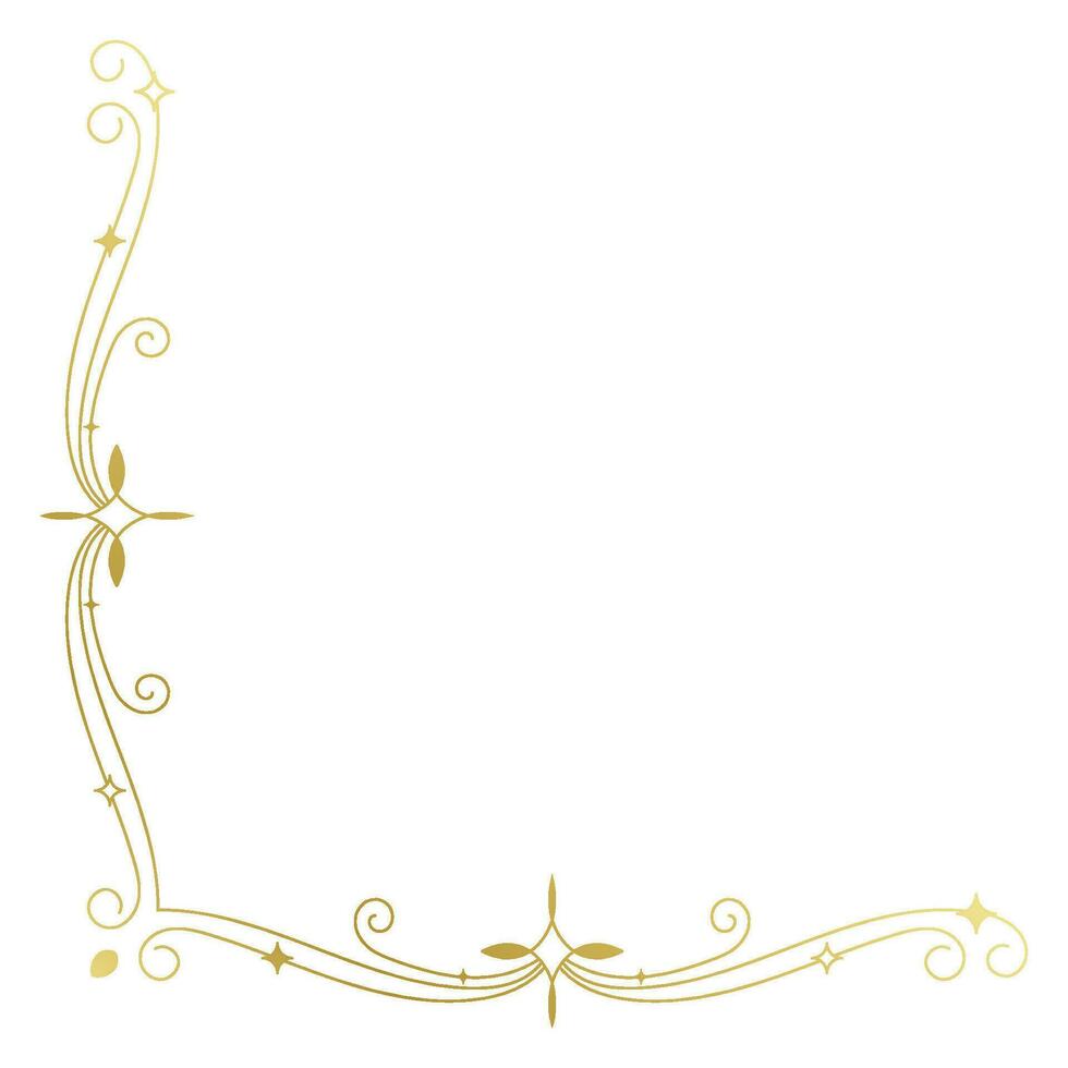 Gold Jahrgang Barock Ecke Ornament retro Muster Antiquität Stil Akanthus. dekorativ Design Filigran Kalligraphie. Sie können verwenden zum Hochzeit Dekoration von Gruß Karte und Laser- Schneiden. vektor
