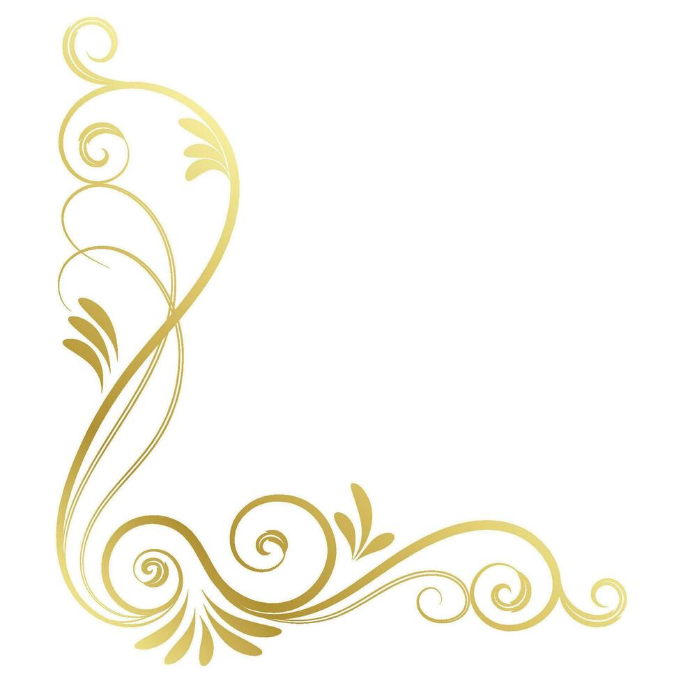 Gold Jahrgang Barock Ecke Ornament retro Muster Antiquität Stil Akanthus. dekorativ Design Filigran Kalligraphie. Sie können verwenden zum Hochzeit Dekoration von Gruß Karte und Laser- Schneiden vektor