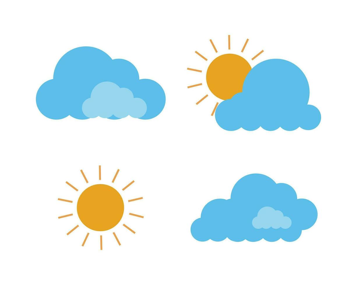 uppsättning av väder ikoner över vit bakgrund. vektor illustration. färgrik blå design.