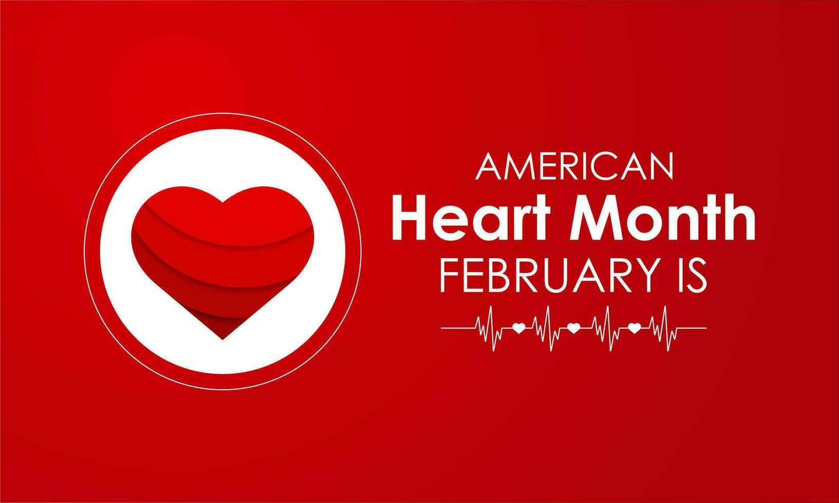 Vektor Illustration von Februar ist amerikanisch Herz Monat.für Banner, Flyer, Poster Design Vorlage.