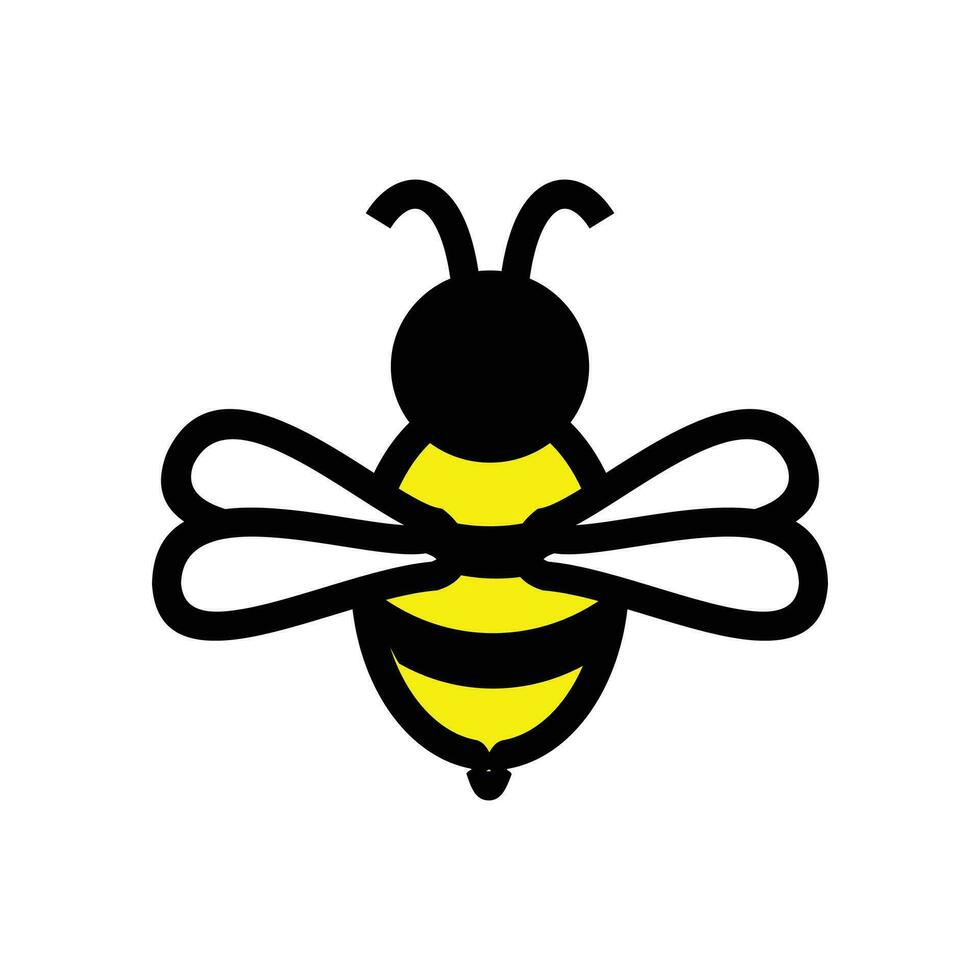Biene Insekt Symbol Vektor Illustration Design Grafik eben Stil Gelb Farbe. Design zum Mädchen. Insekt Tier Design Elemente