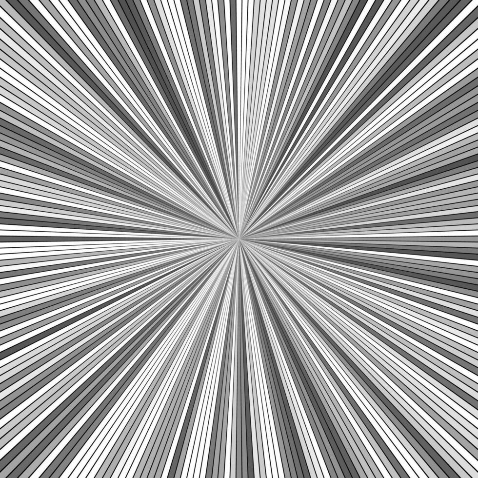 grau abstrakt hypnotisch Starburst Hintergrund - - Vektor Illustration von gestreift Strahlen