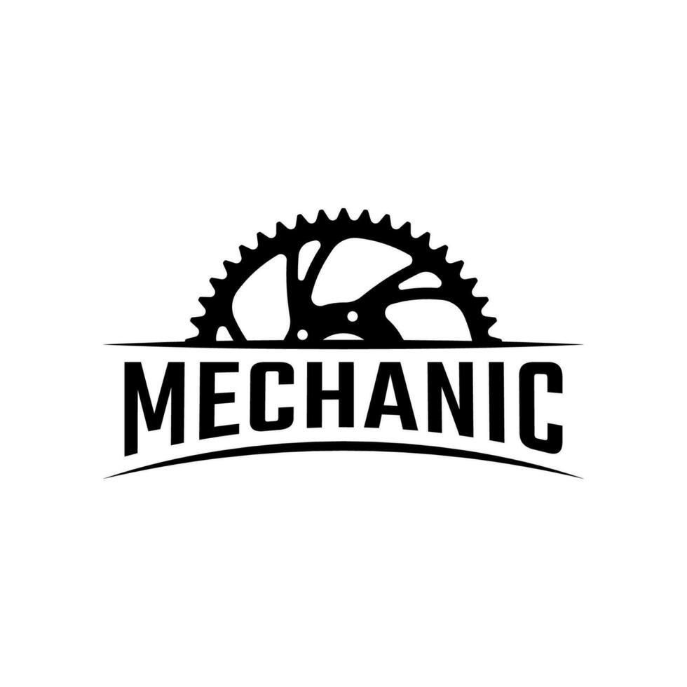 Mechaniker Bedienung Logo Design Vektor isoliert auf Weiß Hintergrund.