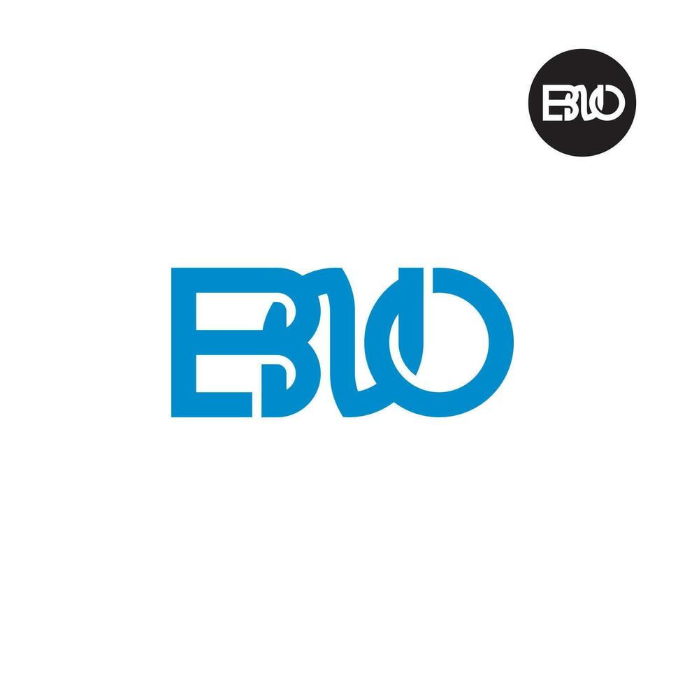 Brief bno Monogramm Logo Design vektor