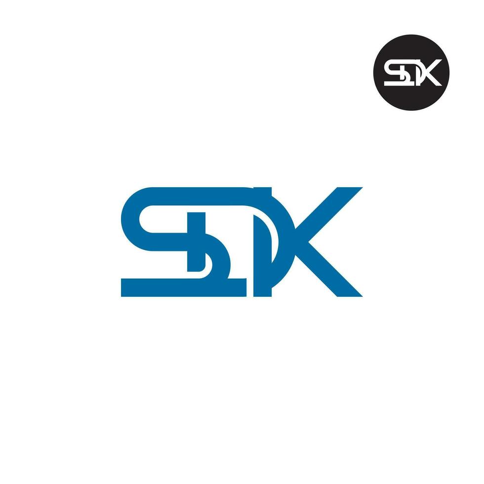 Brief sdk Monogramm Logo Design vektor