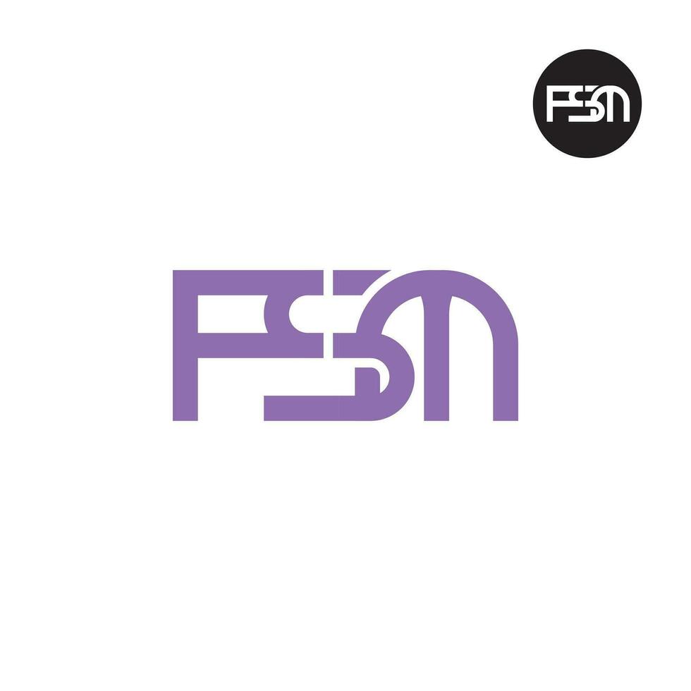 Brief fsm Monogramm Logo Design vektor