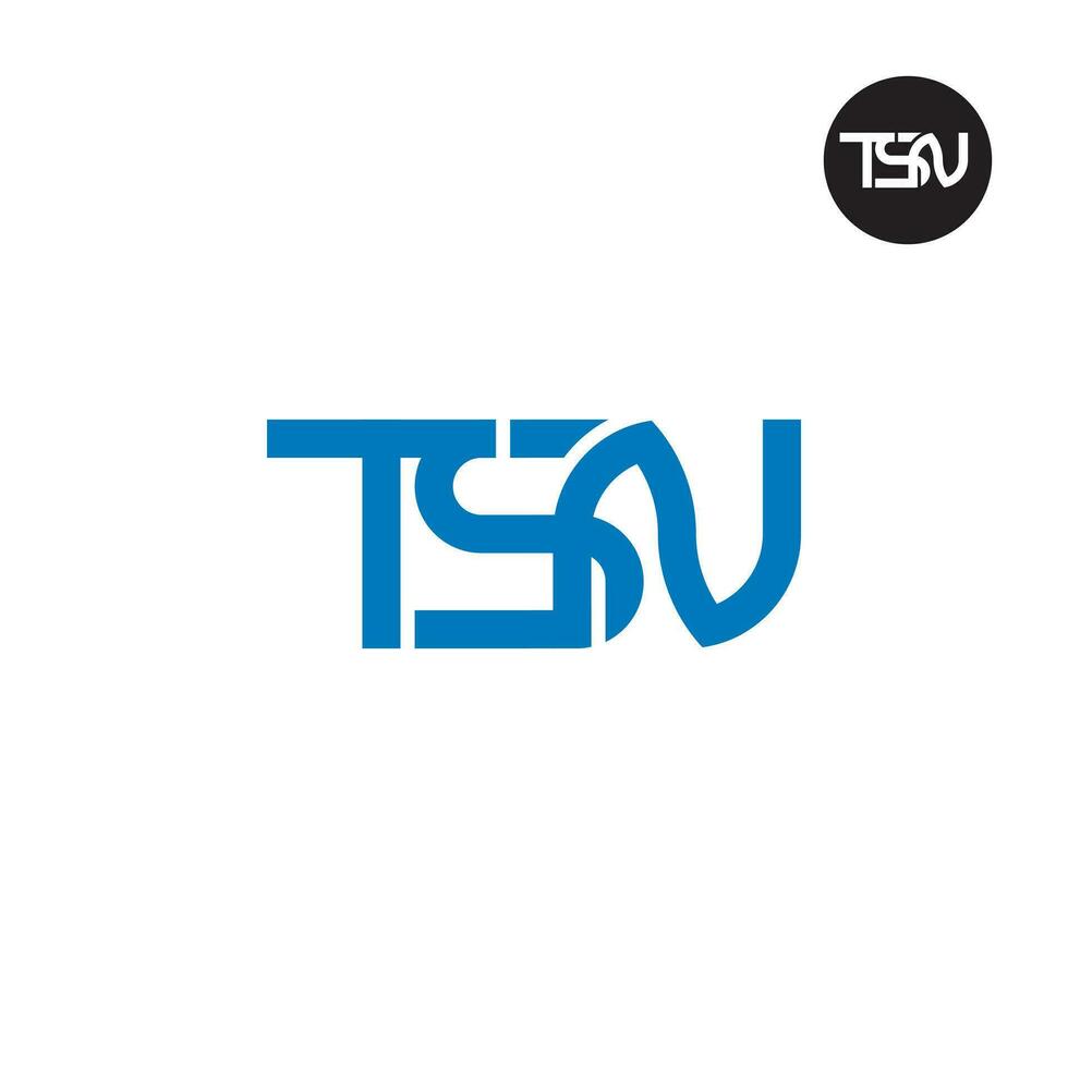 brev tsn monogram logotyp design vektor