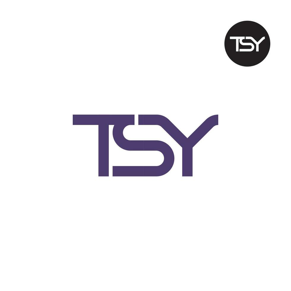 Brief tsy Monogramm Logo Design vektor