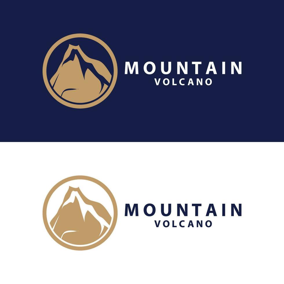 vulkan logotyp design inspiration naturlig landskap vulkan utbrott berg elegant premie vektor