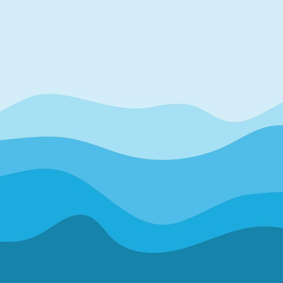 Wasser Welle Hintergrund Design, abstrakt Vektor Blau Ozean Walpaper Vorlage