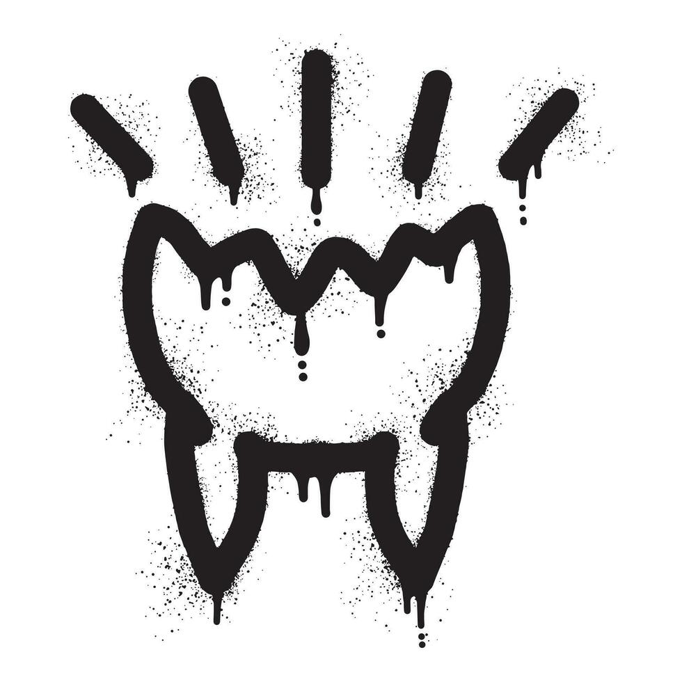 Zahnschmerzen Graffiti mit schwarz sprühen Farbe vektor