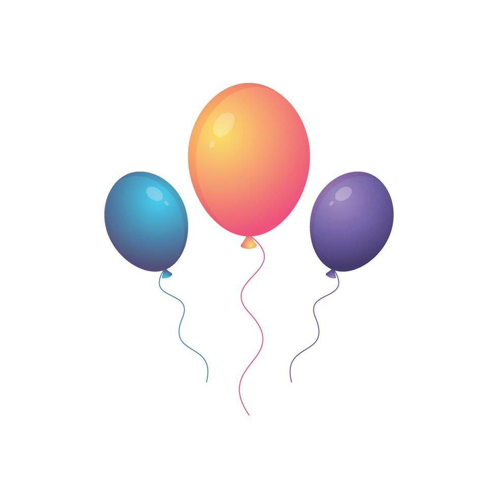 Luftballons lokalisiert auf weißem Hintergrund vektor