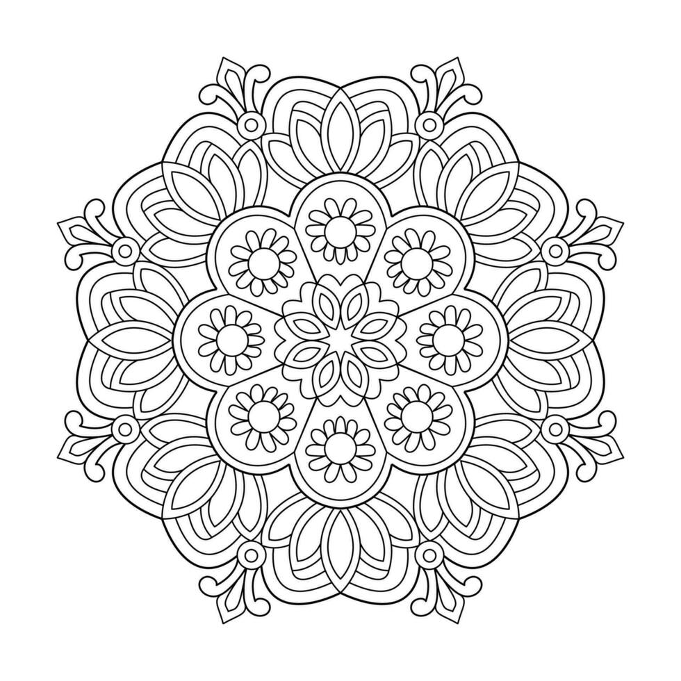 geometrisk mandala blomma design färg bok vektor fil