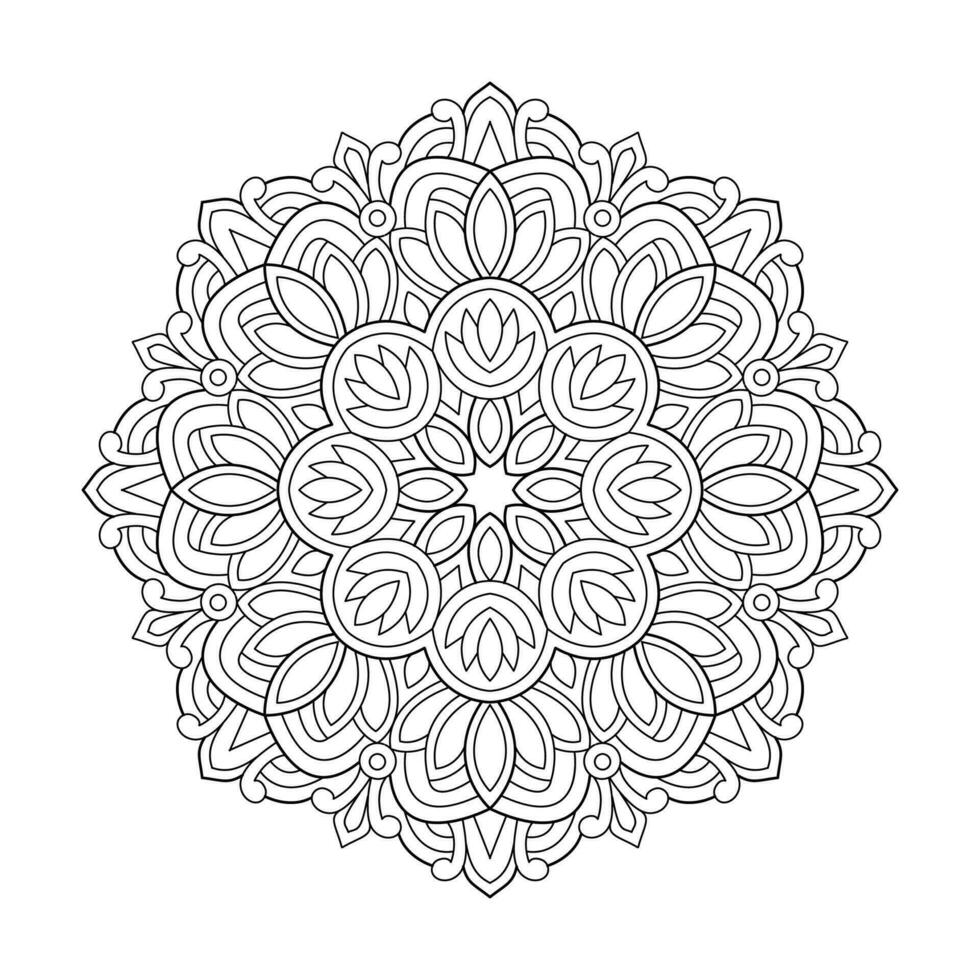 Blume Blumen- Mandala Design Färbung Buch Seite Vektor Datei