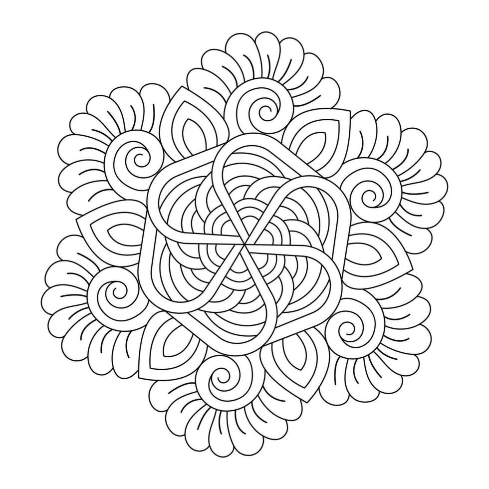 Erwachsene Blumen- Färbung Blume Buch Mandala Design Vektor Datei