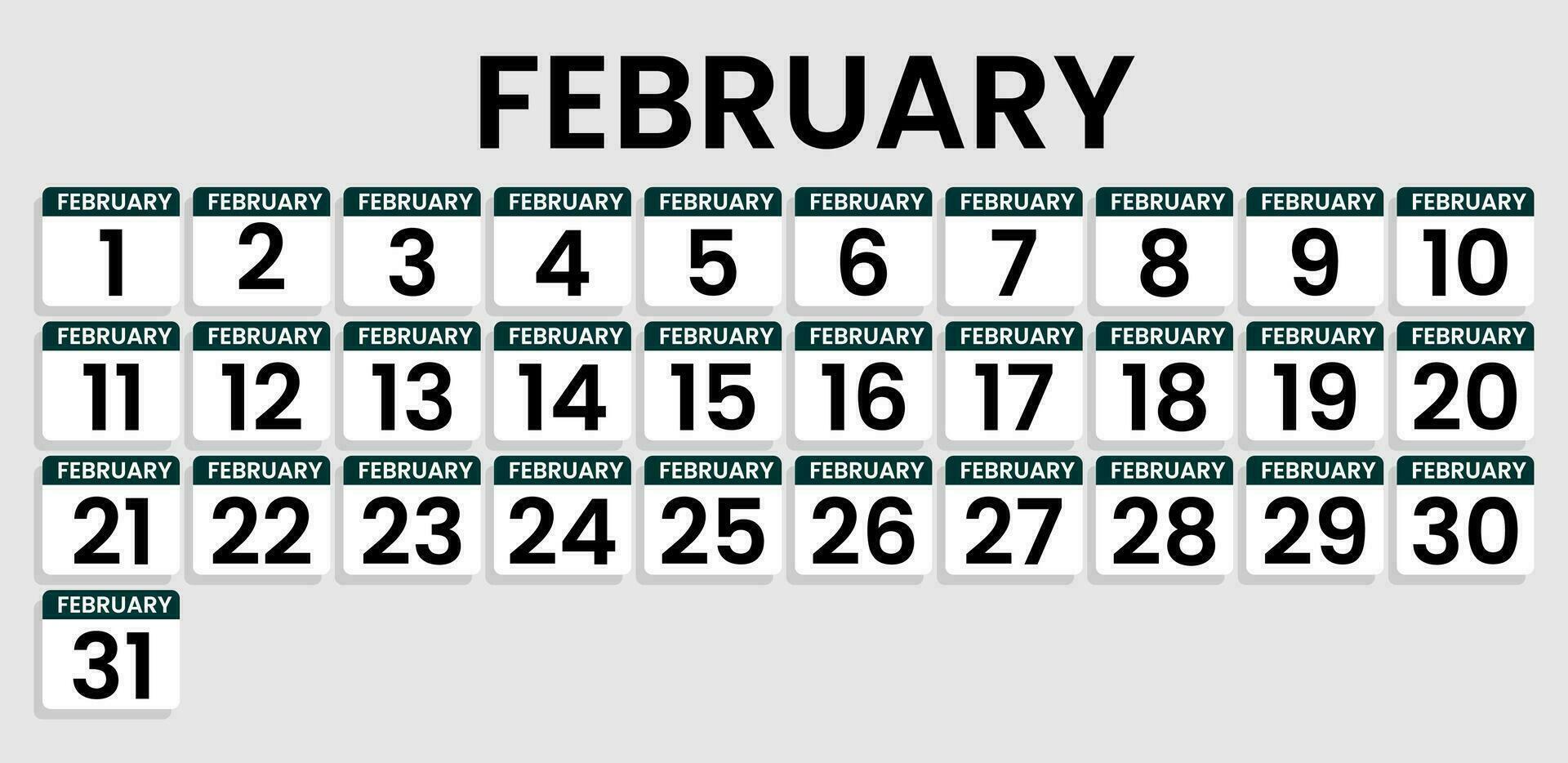 Quartal Kalender Vorlage zum 2024. Mauer Kalender Gitter im minimalistisch Stil. beginnend von 1 zu 30. neueste Kalender zum alle Monate vektor