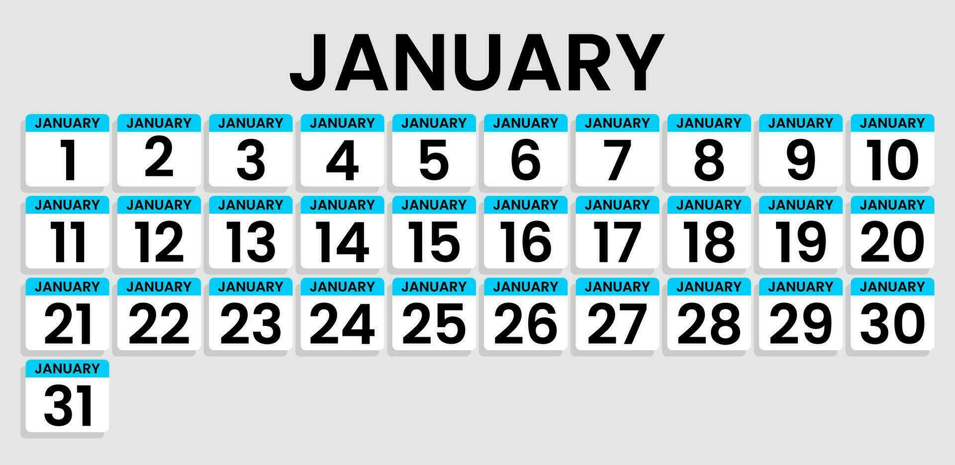 Quartal Kalender Vorlage zum 2024. Mauer Kalender Gitter im minimalistisch Stil. beginnend von 1 zu 30. neueste Kalender zum alle Monate vektor
