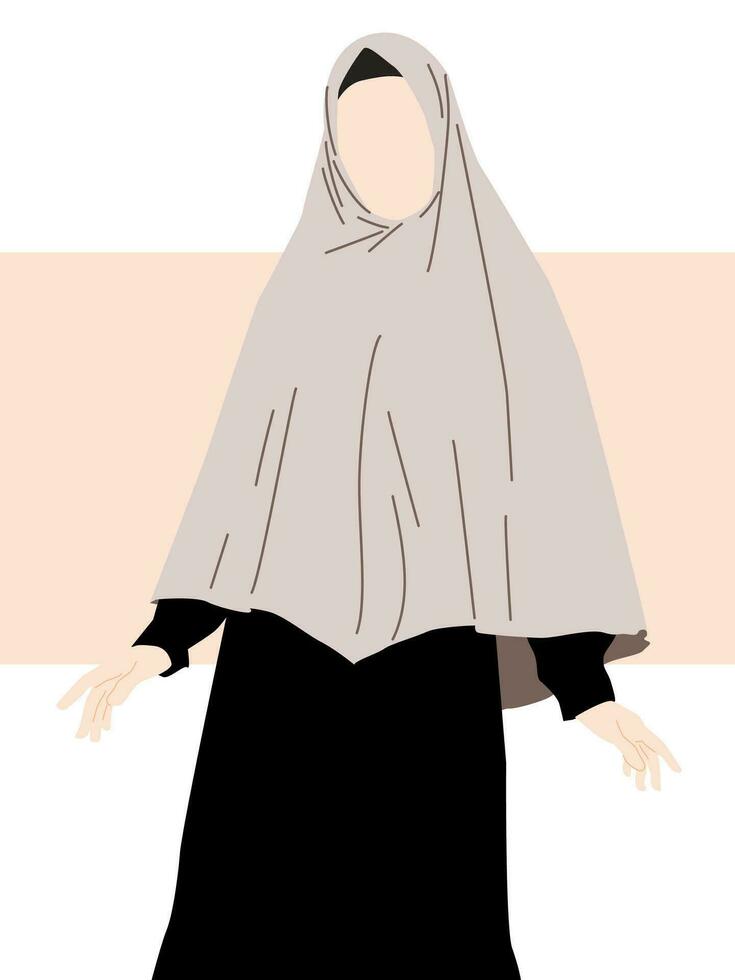 illustration av muslim kvinna i hijab vektor