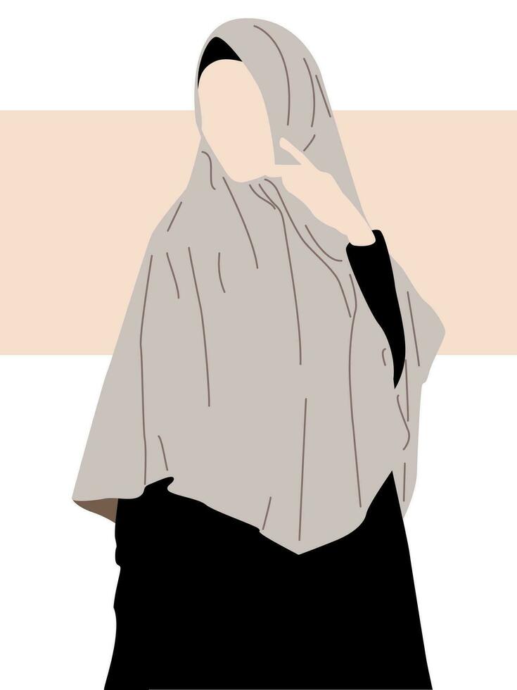 eben Illustration von Muslim Frau im Hijab vektor