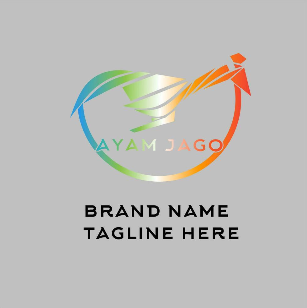 ein bunt Vogel Logo mit das Name Ayam jago vektor