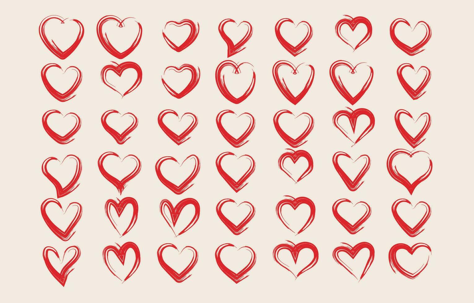 Sammlung von rot Liebe Herz geformt mit Grunge Stil vektor